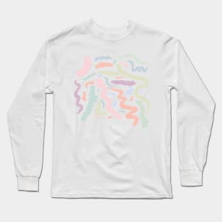 Pastel Watercolor Squiggles Long Sleeve T-Shirt